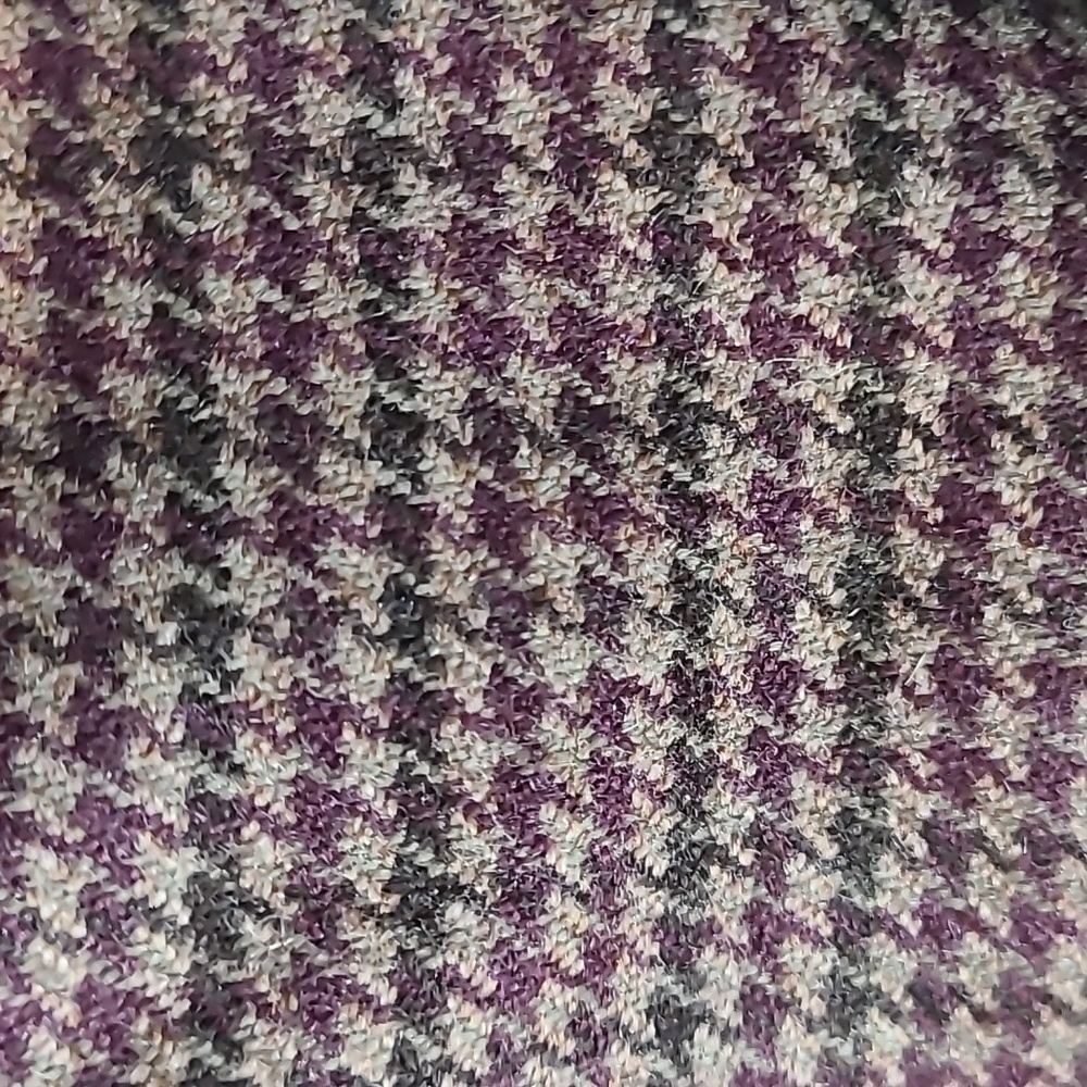 Akris Cashmere Plaid Skirt 6 Houndstooth Burgundy Brown Old Money Luxury Preppy - Picture 3 of 9
